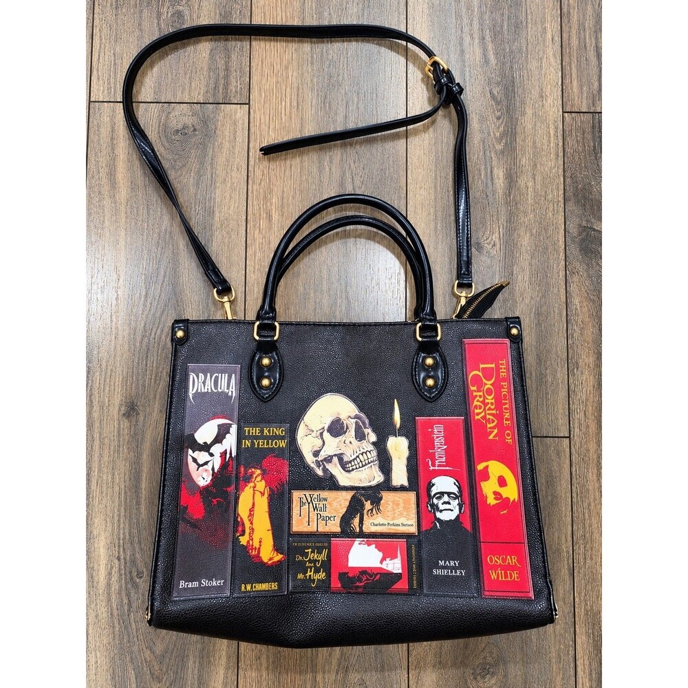 Lettoria Codex of Gothic Tales Handbag Gothic Horror Books Vegan Leather